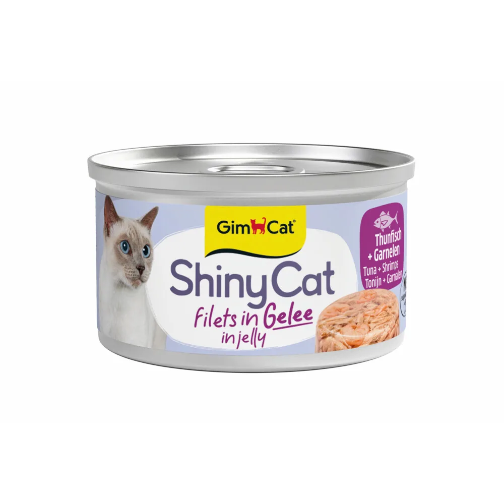 Kattenvoer Nat ShinyCat Filets in Jelly Tonijn & Garnalen 70 gr van GimCat – productfoto