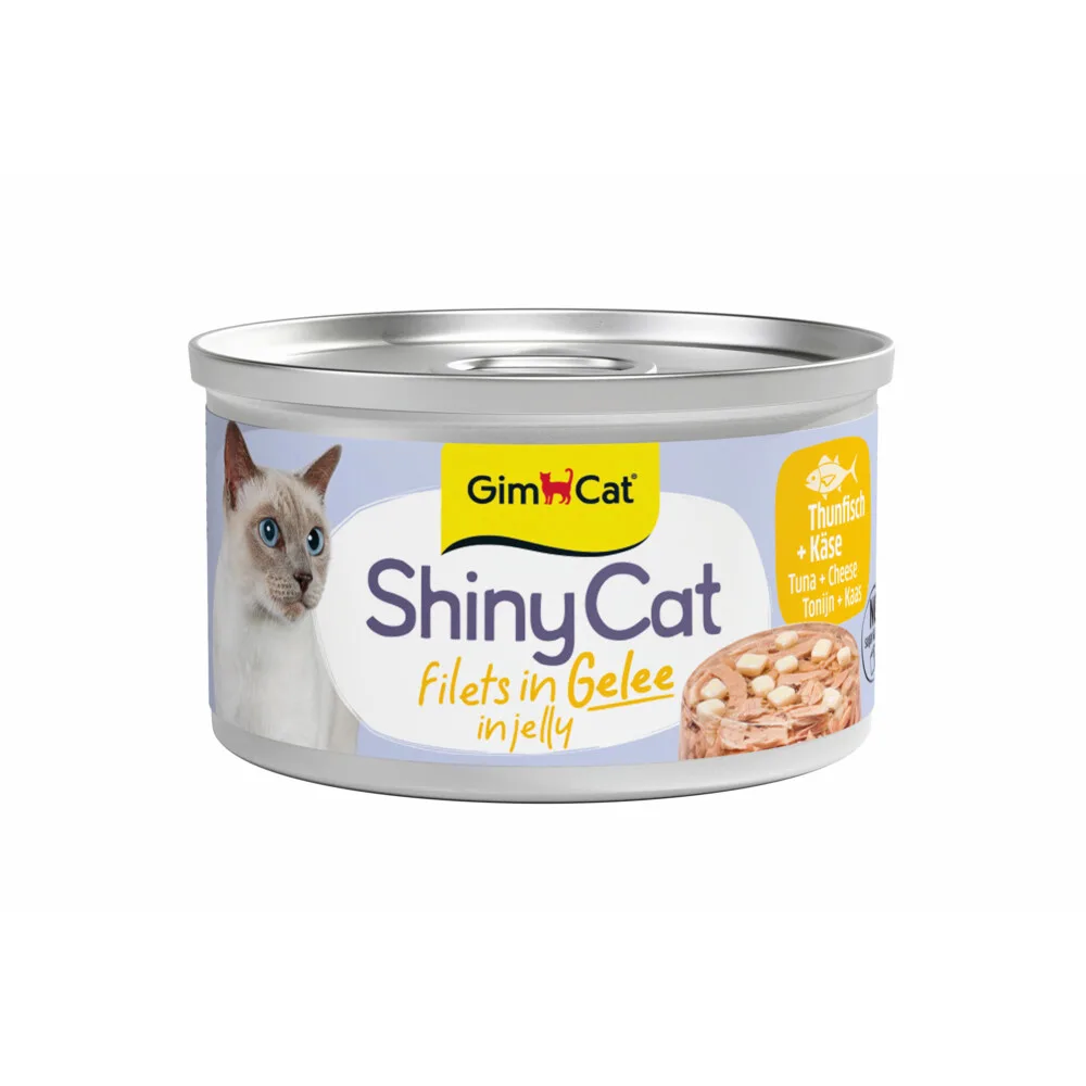 Kattenvoer Nat ShinyCat Filets in Jelly Tonijn & Kaas 70 gr de GimCat – photo produit