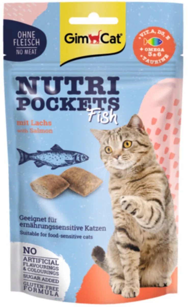 Nutri Pockets 60 g - Kattensnack - Zalm de GimCat – photo produit