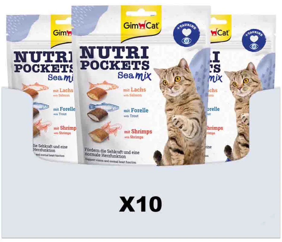 Nutri Pockets Sea-Mix - 10 x 150 gr - Voordeelverpakking de GimCat – photo produit