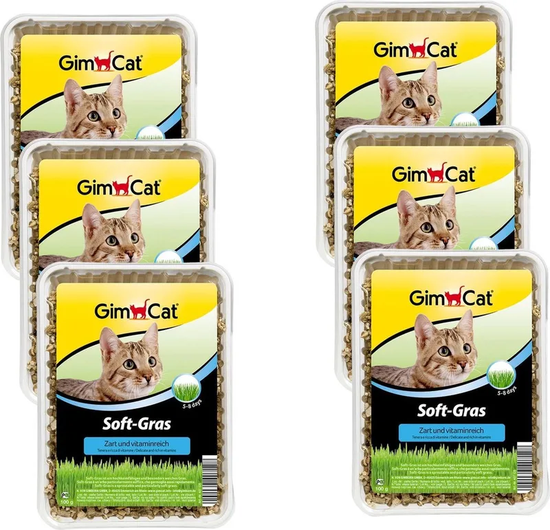 Soft-Gras - Kattensnack - 6 x Natuur 100 g de GimCat – photo produit