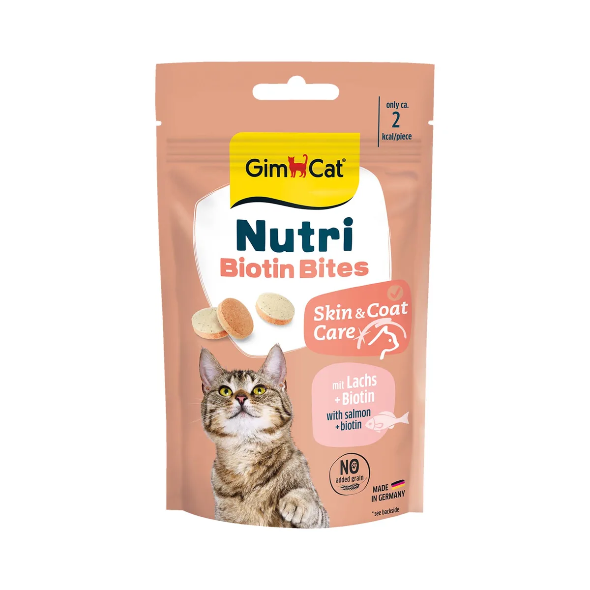 Voordeelpakket: 3x40g GimCat Nutri Biotin Bites met zalm kattensnacks van GimCat – productfoto