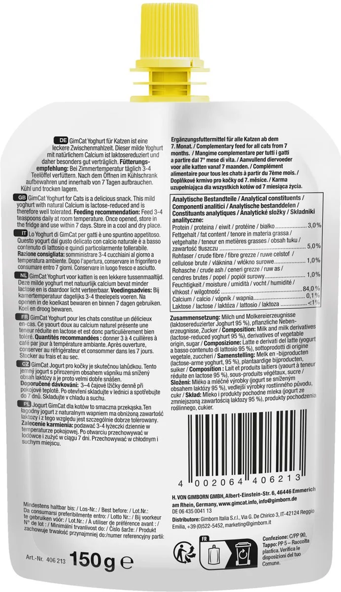 Yoghurt - 8 x 150 g van GimCat – productfoto