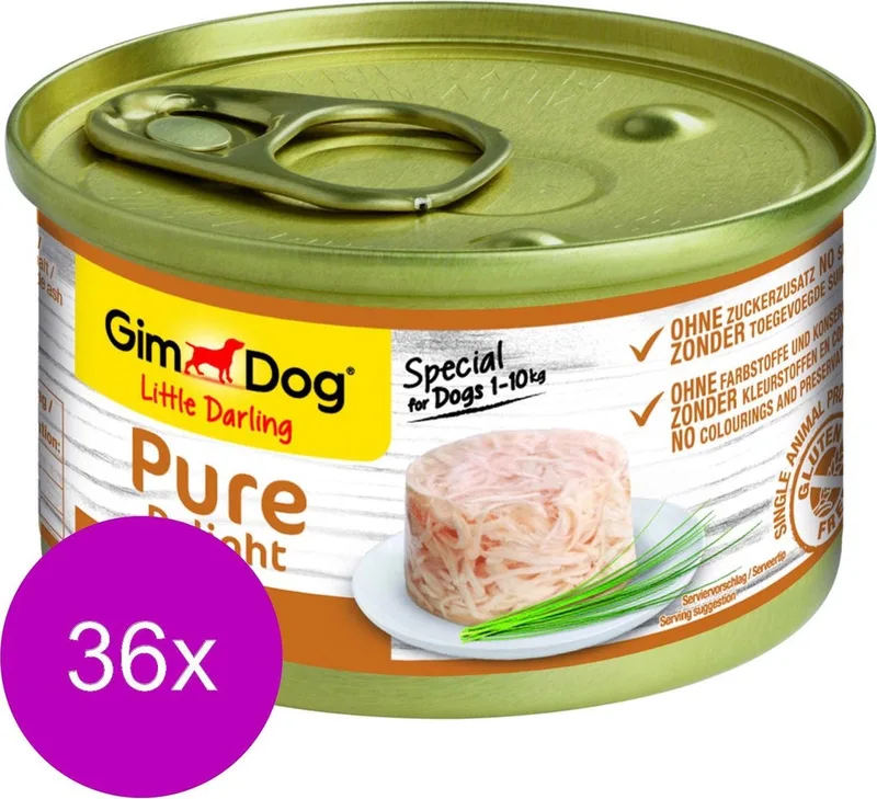 Little Darling Pure Delight 85 g - Hondenvoer - 36 x Kip by GimDog – product photo