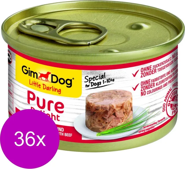 Little Darling Pure Delight 85 g - Hondenvoer - 36 x Tonijn&Rund