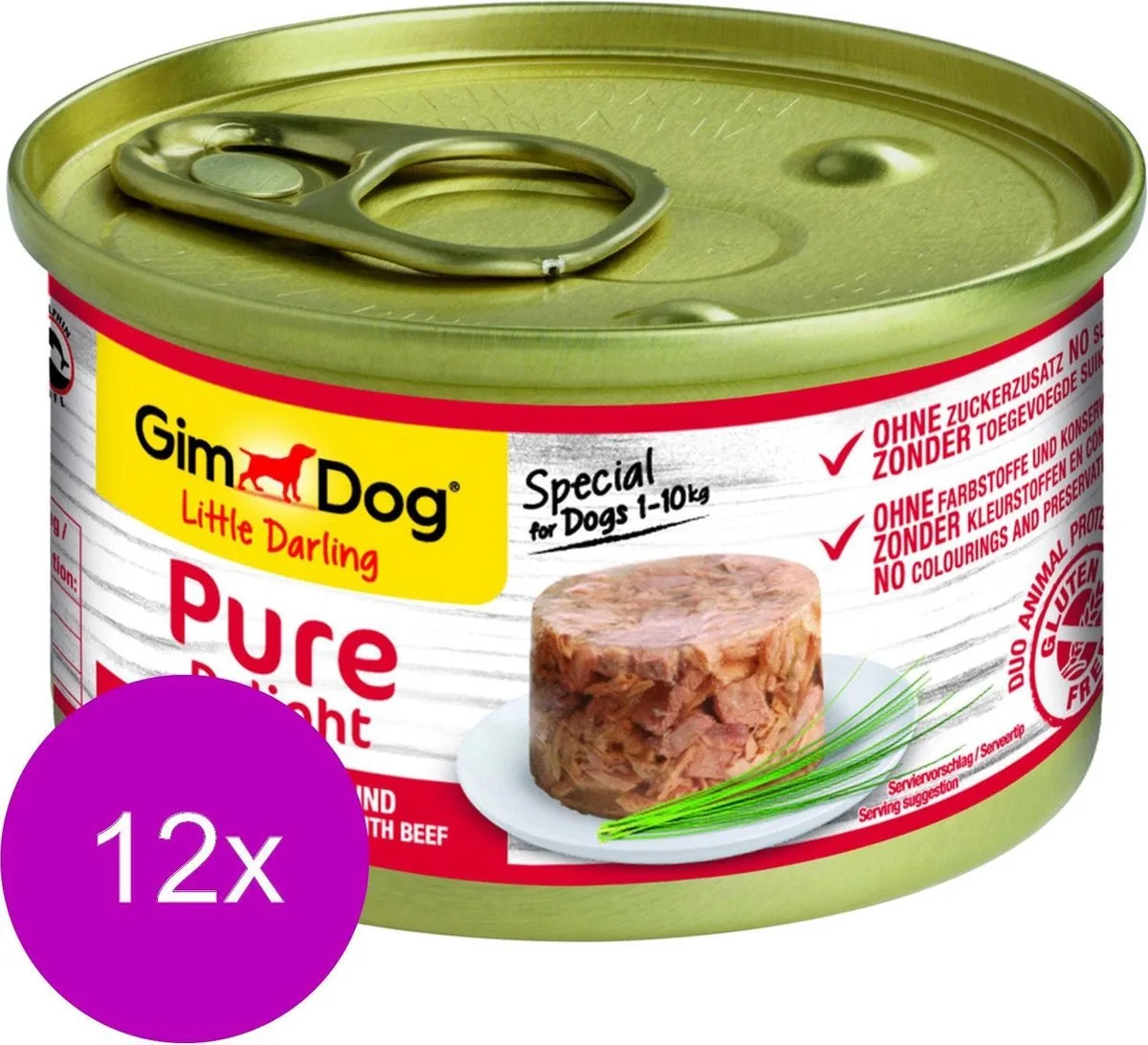 little darling pure delight tonijn / rund - 12x85 gr van GimDog – productfoto