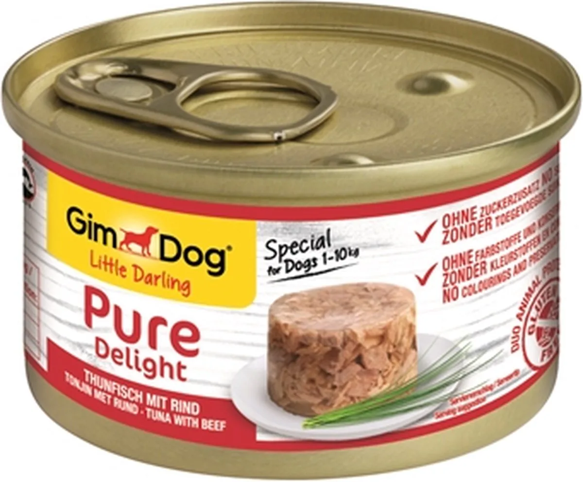 little darling pure delight tonijn / rund - 85 gr - 12 stuks de GimDog – photo produit