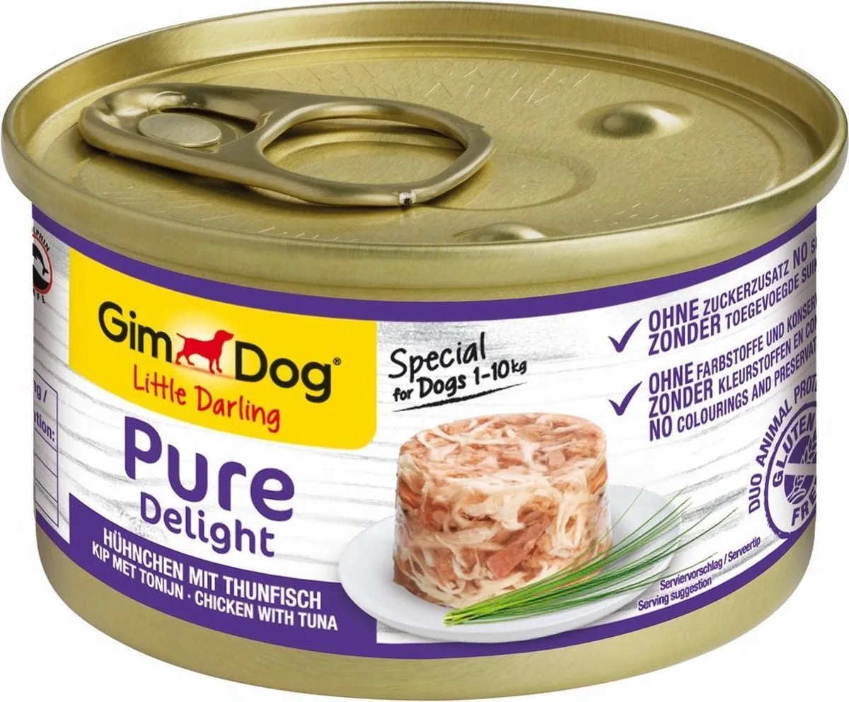 Pure Delight - Kip met tonijn - 12 stuks à 85 gram von GimDog – Produktfoto