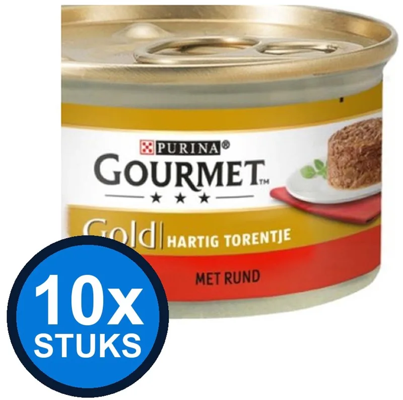 10x Gourmet - Gold Hartig Torentje Rund - Kattenvoer Natvoer - 85 g de Gourmet – photo produit