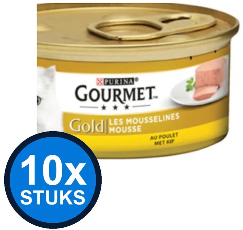 10x Gourmet - Gold Mousse Kip - Kattenvoer Natvoer - 85 g de Gourmet – photo produit