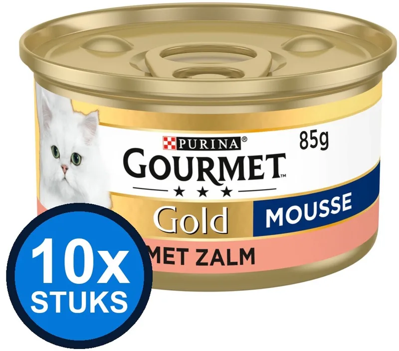 10x Gourmet - Gold Mousse Zalm - Kattenvoer Natvoer - 85 g von Gourmet – Produktfoto