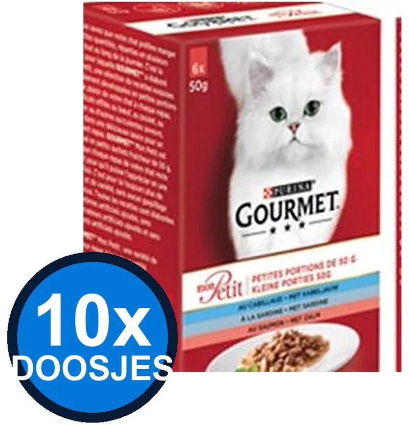 10x Gourmet - Mon Petit Zalm 6x50g - Kattenvoer Natvoer - 300g von Gourmet – Produktfoto