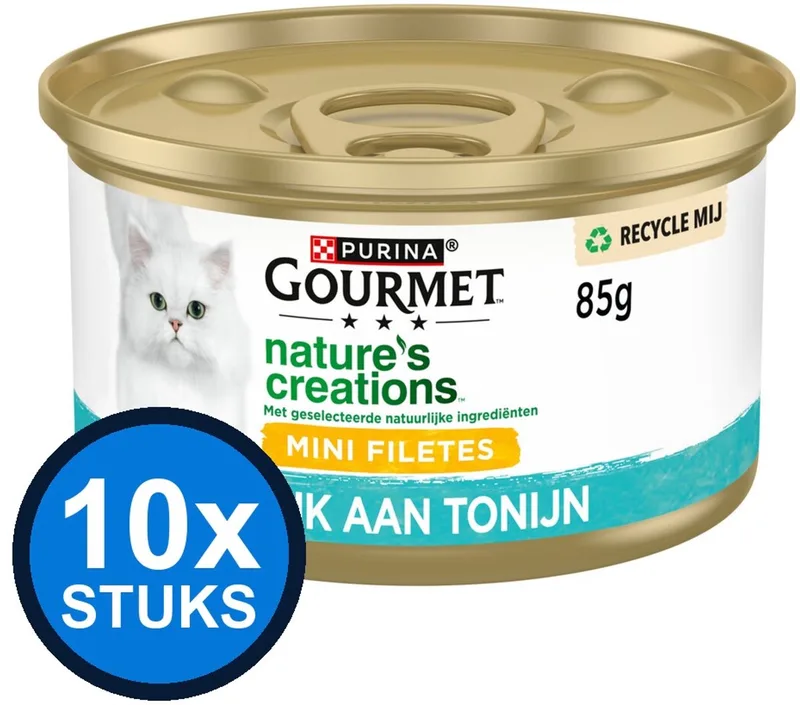 10x Gourmet - Nature's Creations Mini Filets Tonijn - Kattenvoer Natvoer - 85 g de Gourmet – photo produit