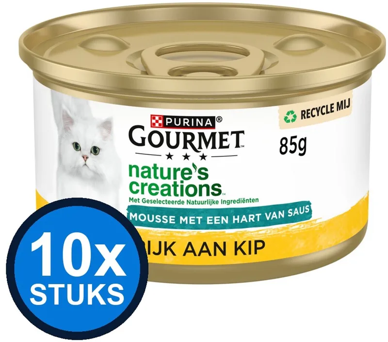 10x Gourmet - Nature's Creations Mousse met Saus Kip - Kattenvoer Natvoer - 85 g de Gourmet – photo produit