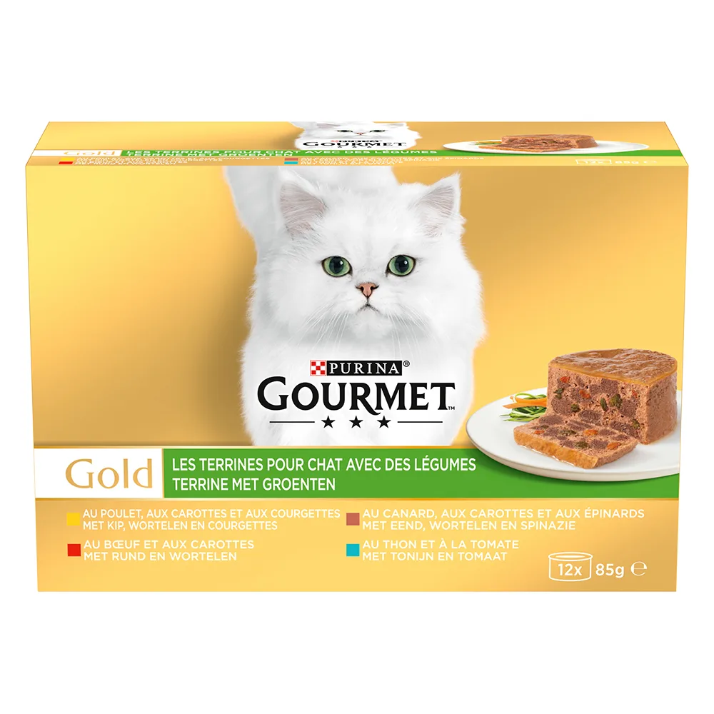 12 x 85 g Terrine met Groente Gourmet Gold Kattenvoer van Gourmet – productfoto