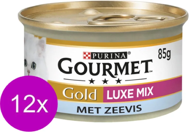 12x Gourmet - Gold Luxe Mix Zeevis - Kattenvoer Natvoer - 85 g fra Gourmet – produktbillede