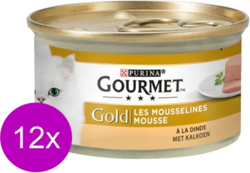 12x Gourmet - Gold Mousse Kalkoen - Kattenvoer Natvoer - 85 g de Gourmet – photo produit