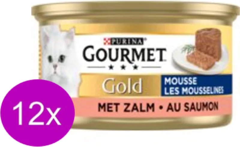 12x Gourmet - Gold Mousse Zalm - Kattenvoer Natvoer - 85 g de Gourmet – photo produit