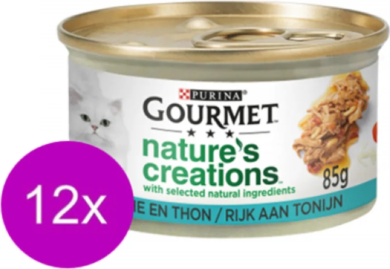 12x Gourmet - Nature's Creations Mini Filets Tonijn - Kattenvoer Natvoer - 85 g by Gourmet – product photo