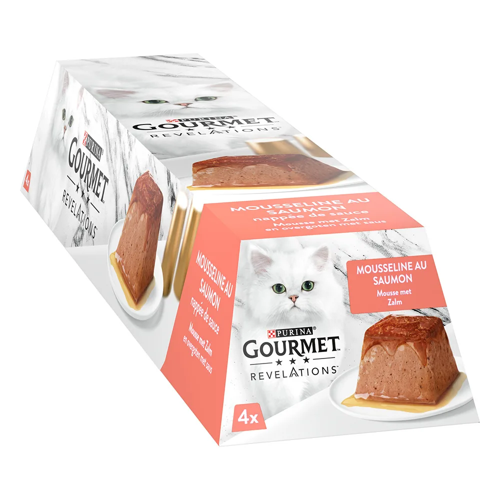 12x57g Mousse met Zalm Gourmet Revelations Kattenvoer van Gourmet – productfoto
