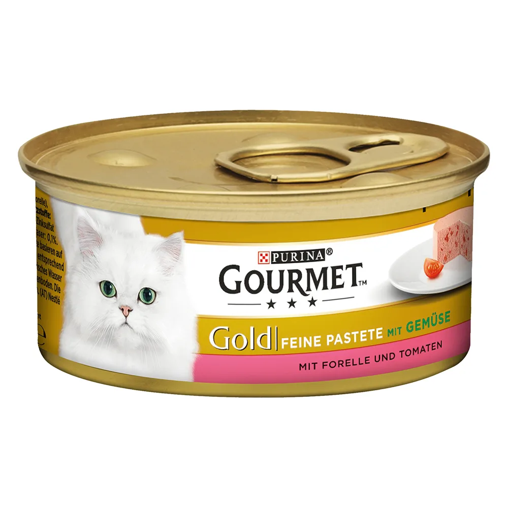 12x85g Gold Paté Forel & Tomaat Gourmet Kattenvoer van Gourmet – productfoto