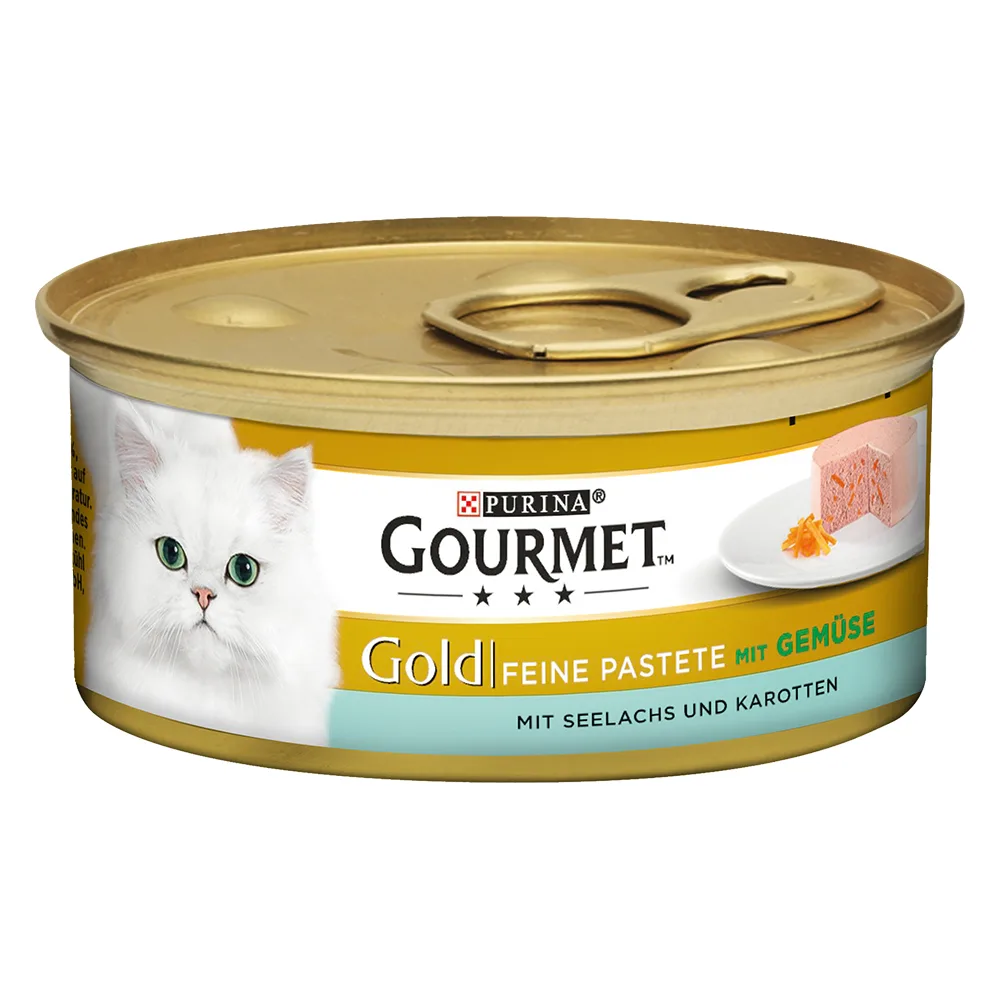 12x85g Gold Paté Koolvis & Wortel Gourmet Kattenvoer by Gourmet – product photo