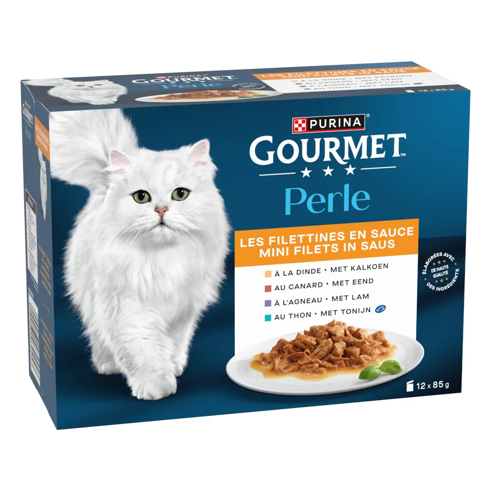 12x85g Mini Filets in Saus Gourmet Perle Kattenvoer de Gourmet – photo produit