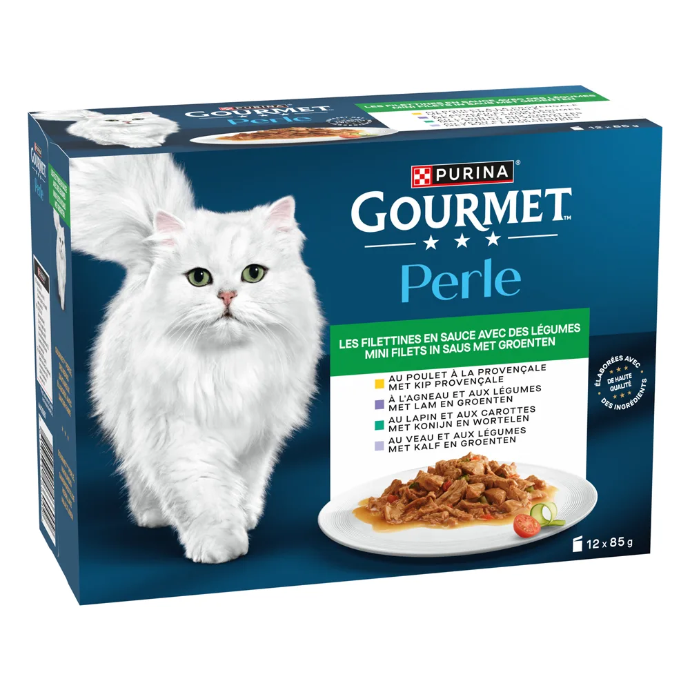 12x85g Overheerlijke reepjes met groenten Gourmet Perle Kattenvoer de Gourmet – photo produit