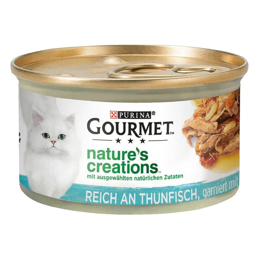 12x85g Tonijn, Tomaat & Rijst Mini Filets Gourmet Nature's Creations Kattenvoer van Gourmet – productfoto