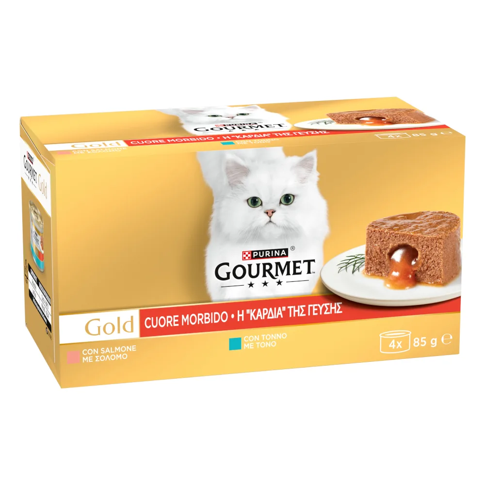16x85g Mixpakket Vis (2 soorten) Gourmet Gold Smeltende Kern Natvoer voor katten van Gourmet – productfoto