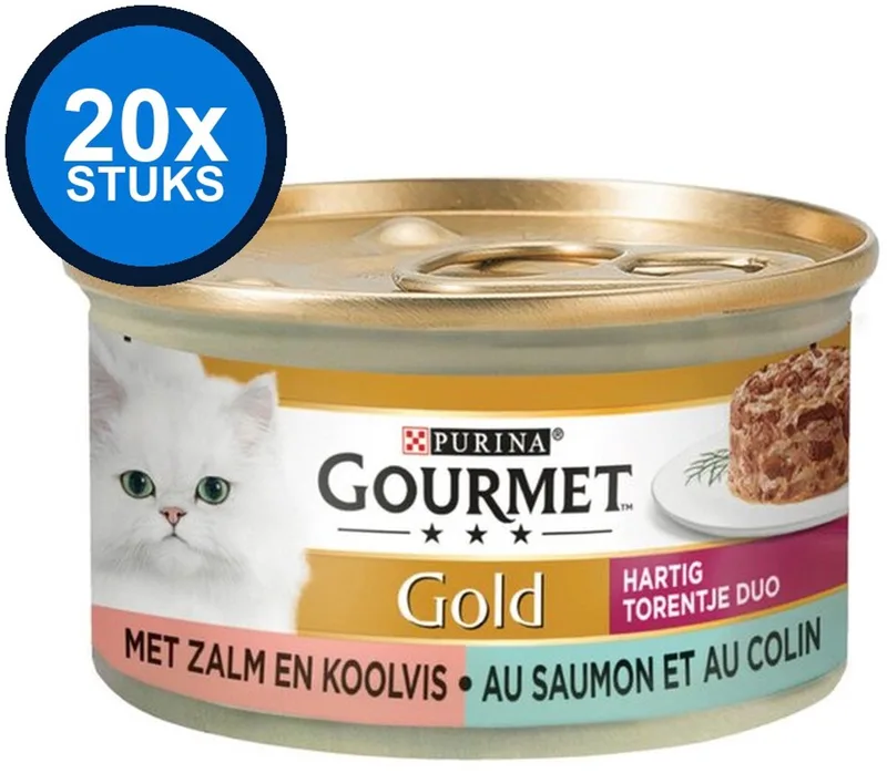 20x Gourmet - Gold Hartig Torentje Zalm - Kattenvoer Natvoer - 85 g by Gourmet – product photo