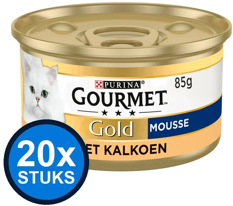 20x Gourmet - Gold Mousse Kalkoen - Kattenvoer Natvoer - 85 g de Gourmet – photo produit