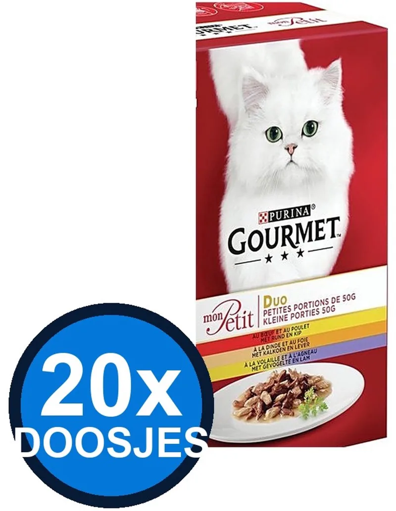 20x Gourmet - Mon Petit Duo Vlees - Kattenvoer Natvoer - 6x50g by Gourmet – product photo