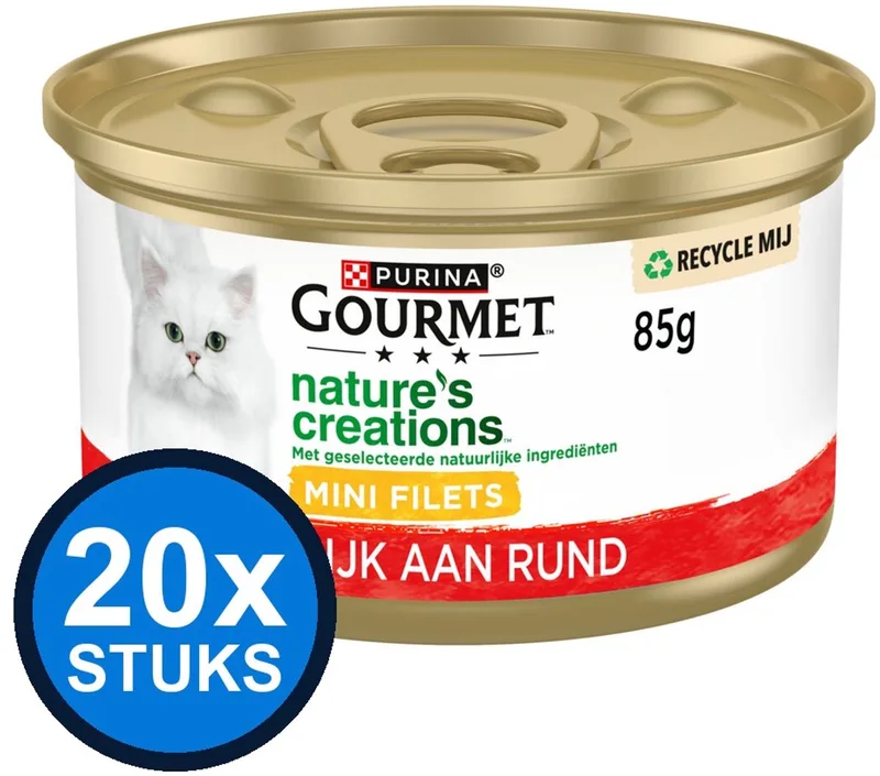 20x Gourmet - Nature's Creations Mini Filets Rund - Kattenvoer Natvoer - 85 g by Gourmet – product photo
