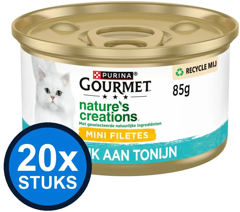 20x Gourmet - Nature's Creations Mini Filets Tonijn - Kattenvoer Natvoer - 85 g by Gourmet – product photo