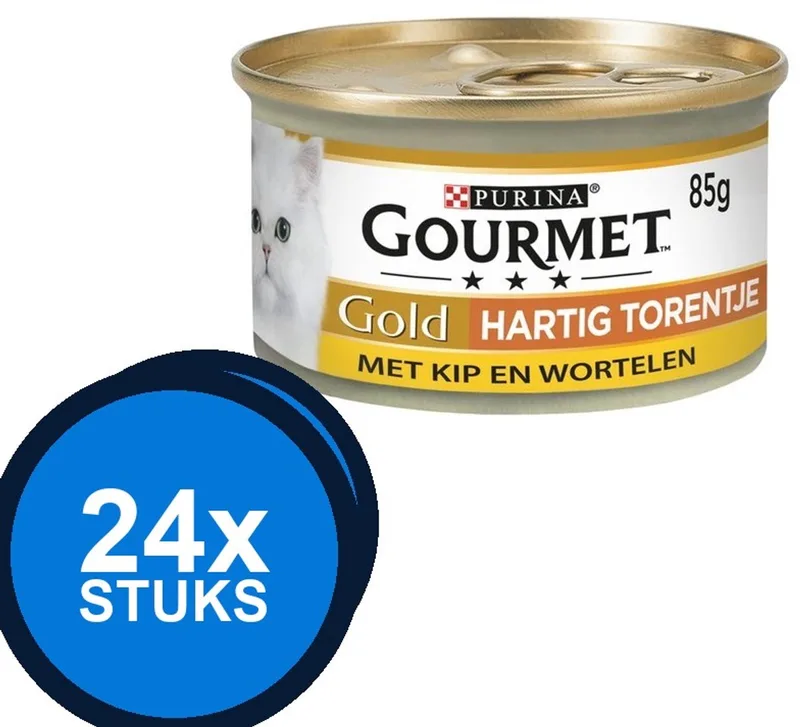 24x Gourmet Gold - Hartig Torentje Kip & Wortel - Kattenvoer - 85g de Gourmet – photo produit