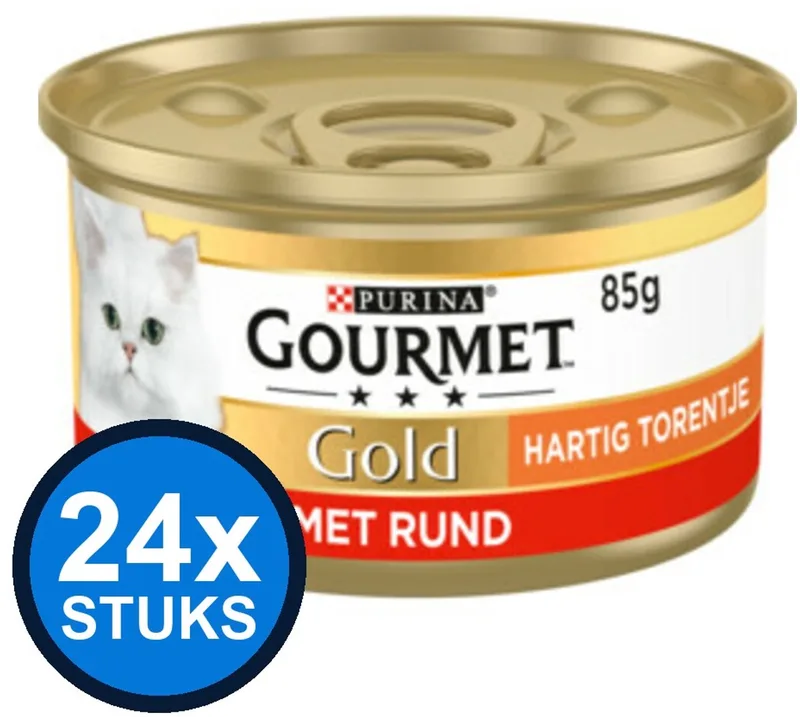 24x Gourmet - Gold Hartig Torentje Rund - Kattenvoer Natvoer - 85 g von Gourmet – Produktfoto