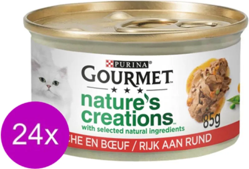 24x Gourmet - Nature's Creations Mini Filets Rund - Kattenvoer Natvoer - 85 g by Gourmet – product photo