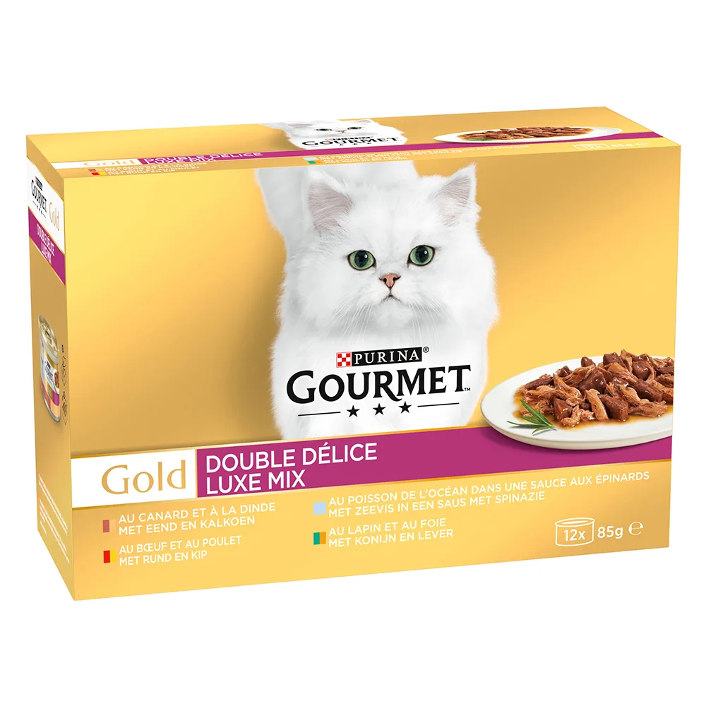 24x85g Due Delice Luxe Mix Gourmet Gold Kattenvoer de Gourmet – photo produit