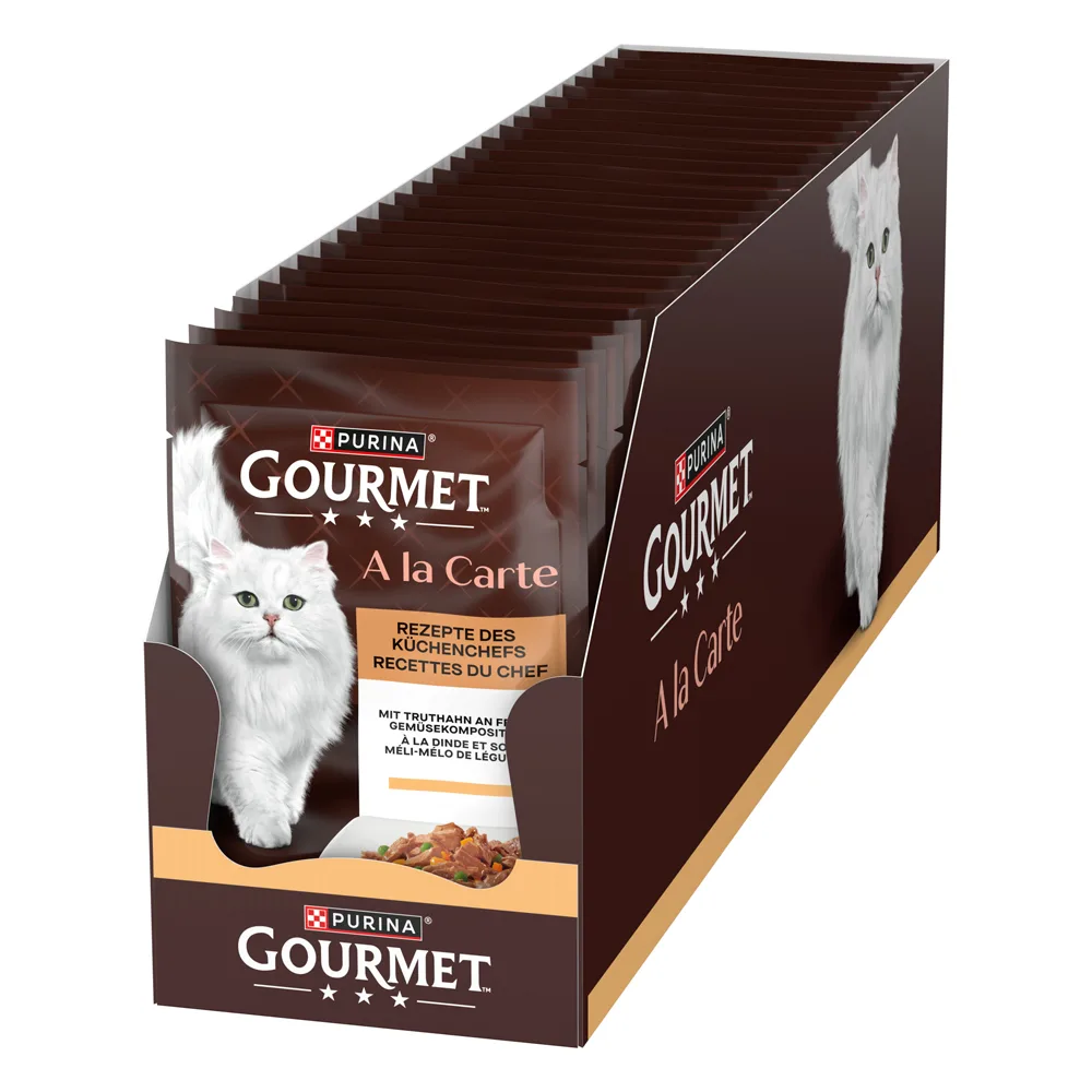 24x85g Kalkoen met Groenten Gourmet A la Carte Kattenvoer van Gourmet – productfoto