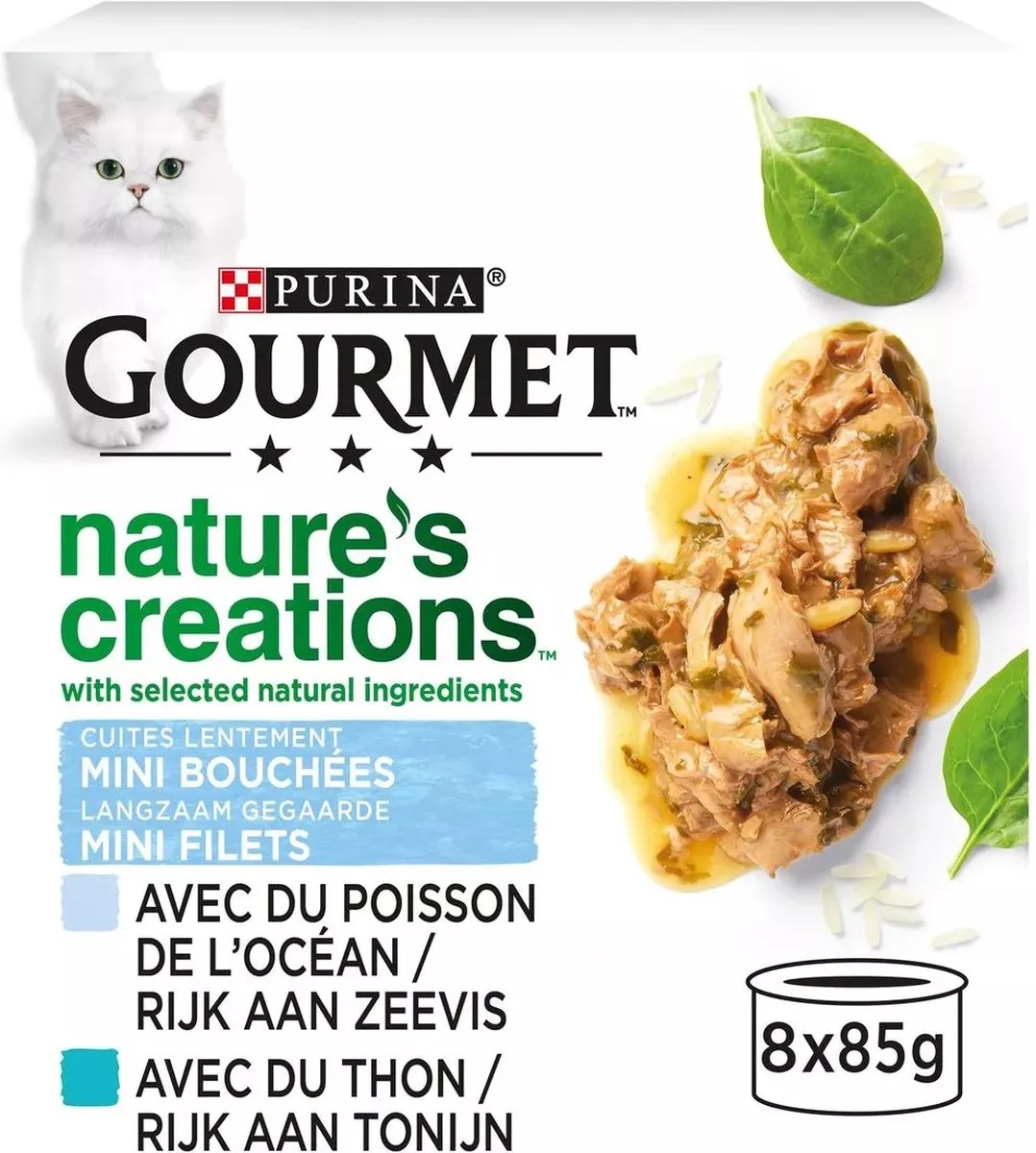 2x - Gourmet - Nature's Creations - Langzaam Gegaarde Mini Filets met vis - 2 verpakkingen van 8x85g de Gourmet – photo produit