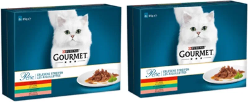 2x Gourmet - Perle Mini Filets Kalkoen, Eend, Tonijn & Lam in Saus - Kattenvoer Natvoer - 12x85g by Gourmet – product photo