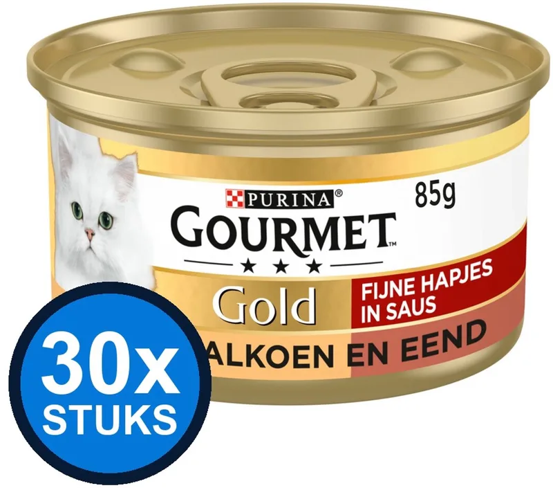 30x Gourmet - Gold Fijne Hapjes Kalkoen & Eend - Kattenvoer Natvoer - 85 g de Gourmet – photo produit
