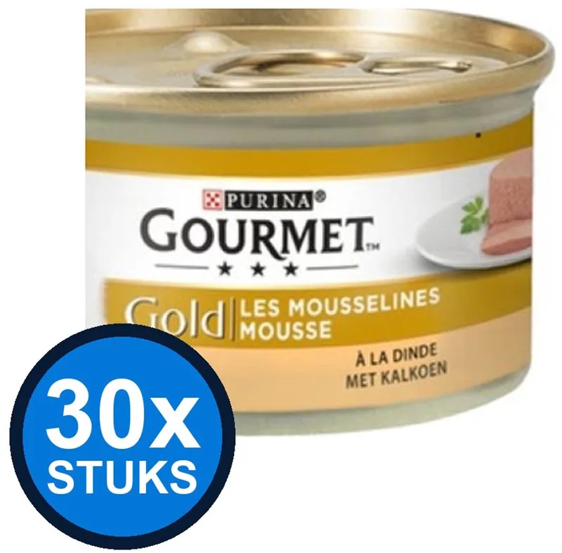 30x Gourmet - Gold Mousse Kalkoen - Kattenvoer Natvoer - 85 g de Gourmet – photo produit