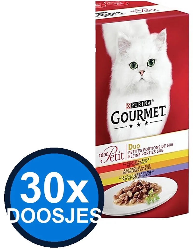 30x Gourmet - Mon Petit Duo Vlees - Kattenvoer Natvoer - 6x50g by Gourmet – product photo