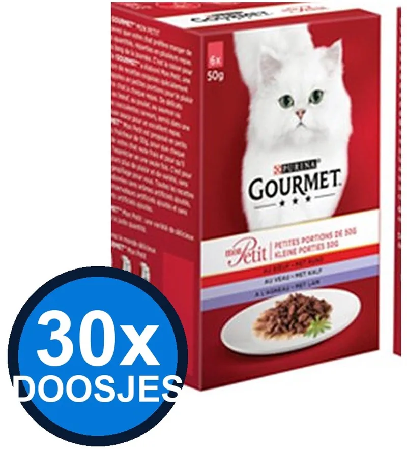 30x Gourmet - Mon Petit Vlees - Kattenvoer Natvoer - 6x50g von Gourmet – Produktfoto