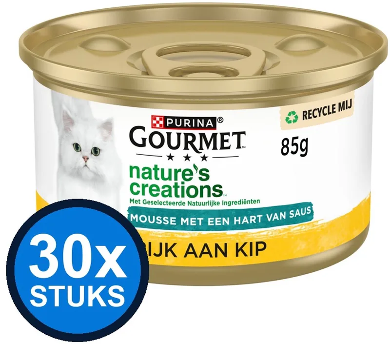 30x Gourmet - Nature's Creations Mousse met Saus Kip - Kattenvoer Natvoer - 85 g de Gourmet – photo produit