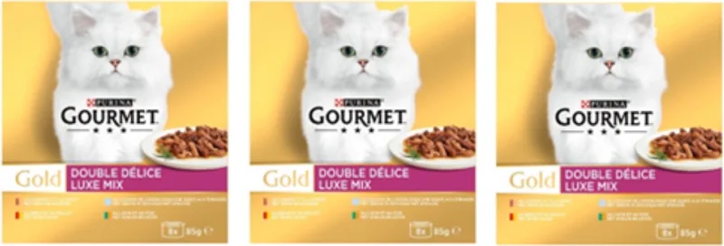 3x Gourmet Gold - Luxe Mix Multipack - Kattenvoer - 8x85g de Gourmet – photo produit