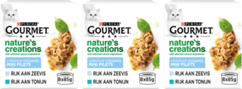 3x Gourmet Nature's Creations - Zeevis in Blik Multipack - Kattenvoer - 8x85g von Gourmet – Produktfoto