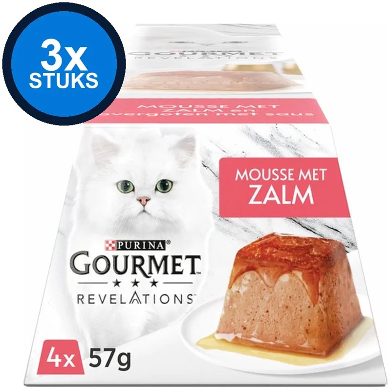 3x Gourmet - Revelations Mousse Zalm - Kattenvoer Natvoer - 4x57g by Gourmet – product photo